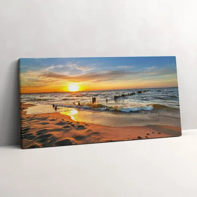 Produktbild von Sonnenaufgang über dem Meer – Leinwandbild Wandbild – 100x50 cm – Leinwandbilder – Wandbilder – Schlafzimmer – Flur
