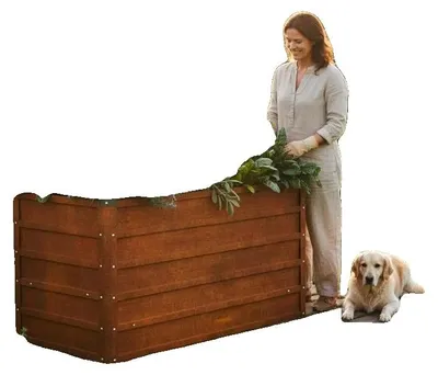 Obrázek produktu pro Vyvýšený záhon, ocel Corten, odolný povětrnostním vlivům, oranžová barva