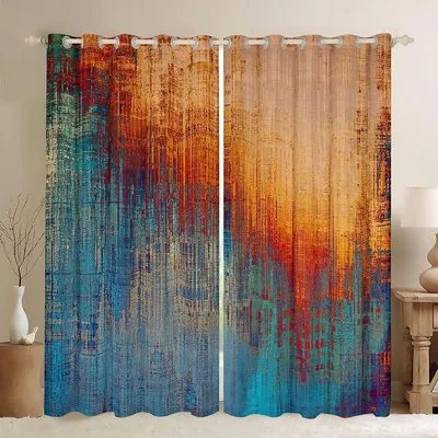 Imagen del producto de Cortinas abstractas de estilo grunge para sala de estar y dormitorio