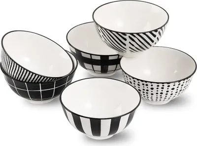 Productafbeelding van Keramische serveerschaaltjes - Set van 6 - Japanse stijl - 370 ml