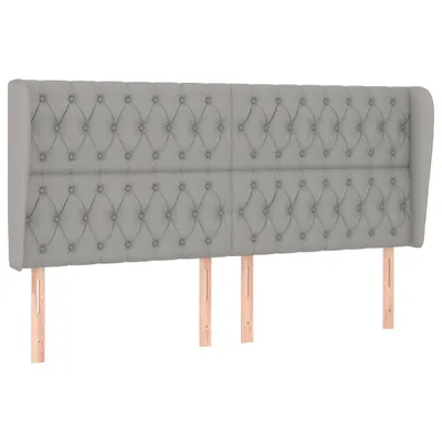 Produktbild von vidaXL Kopfteil mit Ohren Hellgrau 183x23x118/128 cm Stoff
