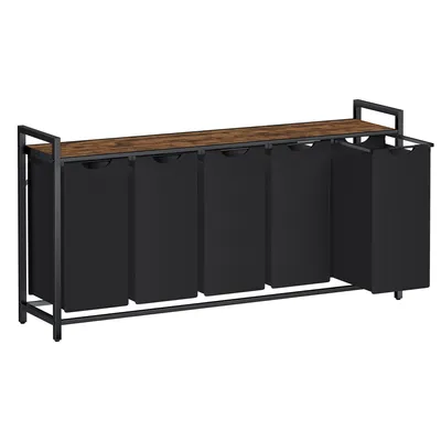 Produktbild von VASAGLE Wäschekorb 5 Fächer, Wäschesammler mit Ablage, Wäschebox, 200L