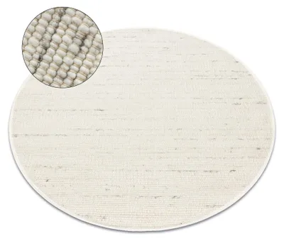 Imagen del producto de Alfombra NEPAL 2100 círculo blanco / naturales gris - lana, de doble cara beige circulo 160 cm