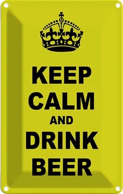 Produktbild von vianmo Blechschild 30x20 cm keep calm and drink beer