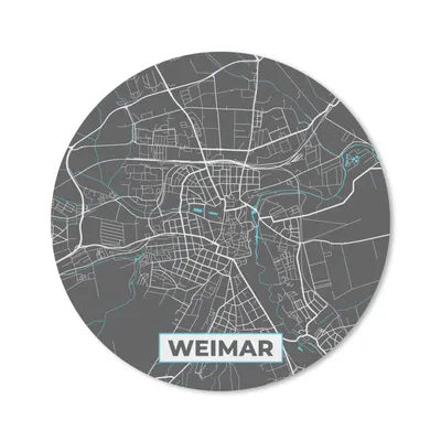 Produktbild von MuchoWow® Mauspad Mousepad Blau - Deutschland - Karte - Stadtplan - Weimar 20x20 cm - Mousepads - Maus Mat - Pad - Mausunterlage - Schreibtischmatte
