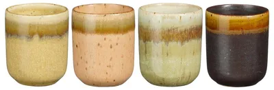 Brino espresso Becher l.Braun Rosa Grün Schwarz 4 Stück