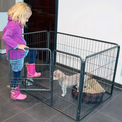 Imagen del producto de Silecomplaza, recinto para perros con puerta abatible, 70,5 cm – valla para cachorros y perros