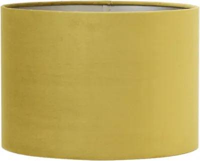 Produktbild von Lampenschirm Zylinder in Velours Gelb Gold für Tischleuchte Standlampe Hängelampe 20-20-15
