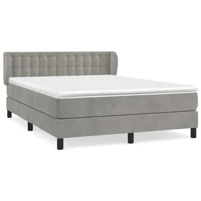 Immagine prodotto di vidaXL Letto a molle con materasso grigio chiaro 140x200 cm in velluto