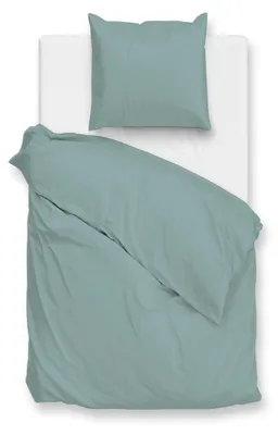 Produktbild von Satinado Bettbezug 155/220 cm – 100% Baumwolle – Hochwertige Bettwäsche mit Uni motiv – Weich - Atmungsaktiv und Hautfreundlich – inkl. 80x80 cm Kissenbezug – Grün