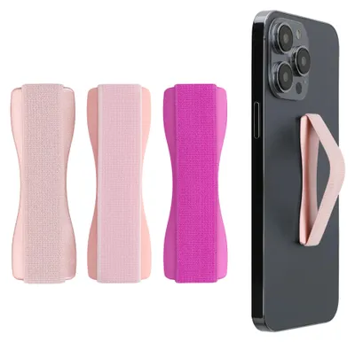 Produktbild von kwmobile Smartphone Fingerhalter 3 Set - Handy Halter Griff Halterung Einhandbedienung - 3x Handyhalter in Rosa Pink Rosegold