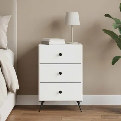 Immagine prodotto di Comodino con cassetti vidaXL, bianco, 43 x 41 x 66,5 cm, materiale a base di legno