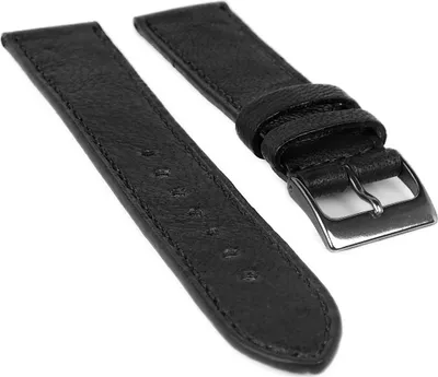 Produktbild von Herzog Piemont > Uhrenarmband 22mm Leder schwarz weich  Italy