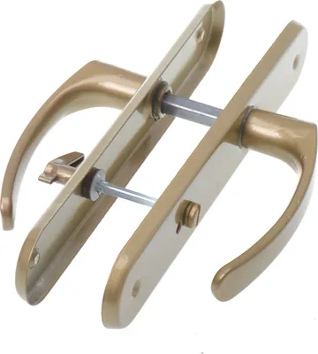 Produktbild von Aqbau® Türdrückerset Langschild Gold | Türdrücker | Türklinke | Türgriffe | Türbeschlag VL (WC Badtüren)
