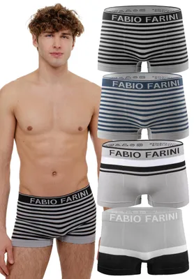Produktbild von Fabio Farini - 4 Stück Herren Unterhosen - Männer Retroshorts aus weicher Microfaser im sportlichen Look mit Logoschriftzug