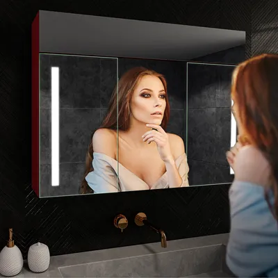 Obrázek produktu pro Artforma Zrcadlová skříňka LED -EMILY 100x72 cm | Barva LED: Studená bílá 7000K | SZ3L002