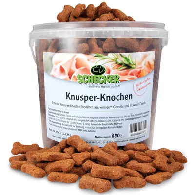 Produktbild von 850g - Schecker Schinkenknochen im wieder verschließbaren Frischeeimer - Leckerli für den Hund