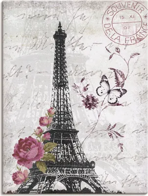 Produktbild von ARTland Leinwandbild Eiffelturm Grafik Größe: 90x120 cm