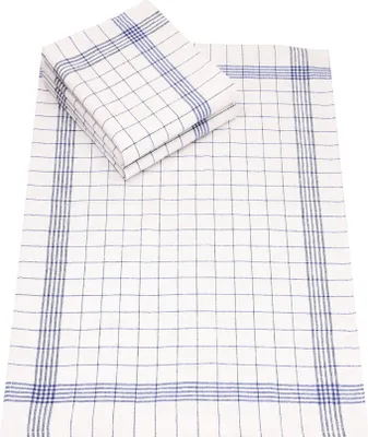 Produktbild von Betz 3 Stück Geschirrtücher Halbleinen Karo MCT-12  Gläsertücher Küchentücher Geschirrhandtücher Größe 50 x 68 cm Farbe - blau 197507-3 Stück