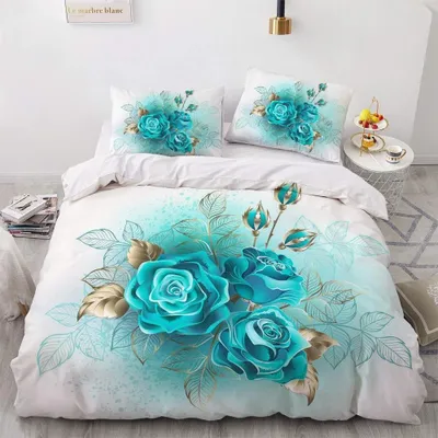 Immagine prodotto di Omgoods - Set di lenzuola per piumino matrimoniale (135x200 cm) con federe
