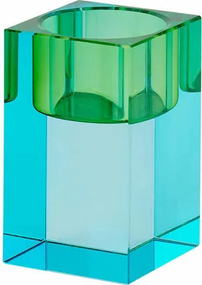 Obrázek produktu pro Dárková společnost Svítilna Sari S, Větrné světlo, Dekorativní světlo, Křišťálové sklo, Modrá, Zelená, 7,7 cm, 1096903008