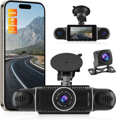 Produktbild von Dashcam – Autokamera – Fahrkamera – Überwachungskamera – 360°-Dashcam – 4 Kameras mit WLAN