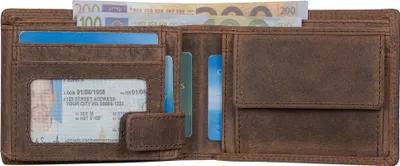 Produktbild von Benthill Herren Geldbörse aus Echt-Leder - Geldbeutel mit RFID-Schutz - Großes Portemonnaie für Herren - Vintage Leder