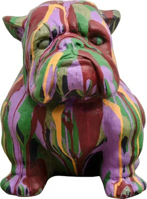 Immagine prodotto di Casa Padrino Scultura da giardino Cane Bulldog colorato 31 x 44 x H. 41 cm - Figura da giardino e patio resistente alle intemperie - Accessori per la decorazione di giardini e patio