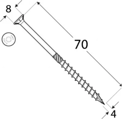 Immagine prodotto di DMX - Viti per costruzione in legno con testa svasata CS - TORX da 4 mm - Zincatura galvanica