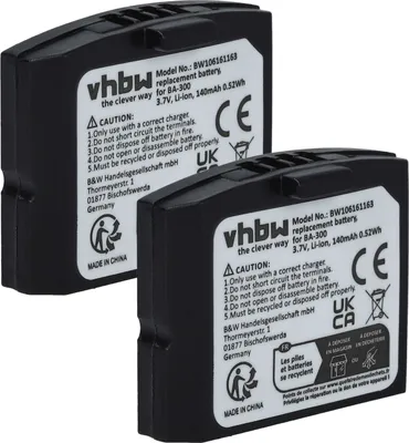 Produktbild von vhbw 2x Akku kompatibel mit Sennheiser Set 830 TV, Set 830, Set 830 S, RS 4200, RS 4200 TV Wireless Headset Kopfhörer (140 mAh, 3,7 V, Li-Polymer)