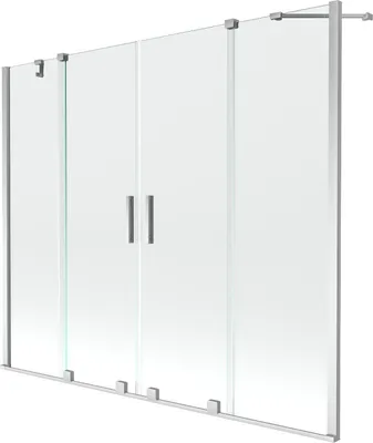 Produktbild von Mexen Velar Duo 2-Flügel-Badewannenwand Regulierbare 180 x 150 cm, transparent, chrom - 896-180-000-02-01