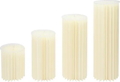 Immagine prodotto di Supporti per fiori - Piedistallo cilindrico/supporto per vasi - Set da 4 pezzi pieghevoli in cartone - Per matrimoni e feste - 30×40/60/80/100 cm - Bianco latte