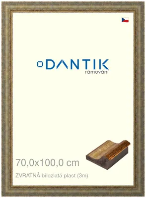 Obrázok produktu pre DANTIK rám 70x100 | VERTICAL biely a zlatý plast (Plexi Clear)