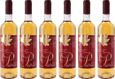 Produktbild von Muskat aus Patras P.D.O. 6x 0,75l Loukatos Likörwein weiß | 15% Vol. | + 20ml Jassas Olivenöl