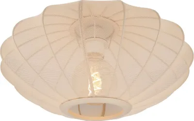 Zdjęcie produktu dla Lampa sufitowa owalna klosz z tkaniny beżowy CORINA 1xE27 40W Lucide