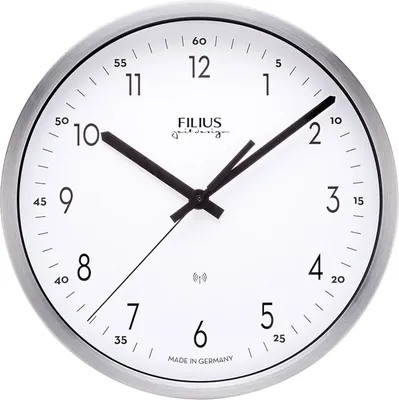 Filius 0301-19 Funk-Wanduhr 30 cm Silberfarben 1