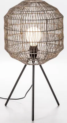 Immagine prodotto di Lampada da tavolo Asianliving in corda con gambe in metallo nero opaco D30xH56,5 cm