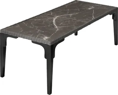 Produktbild von tectake® Rattan Tisch Foggia 196 x 87 x 76 cm