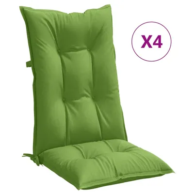 Image de vidaXL Coussins de chaise à haut dossier 4 pcs. Melange Vert 120x50x7 cm Tissu