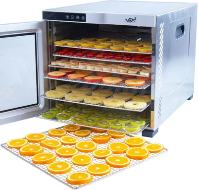 Immagine prodotto di Essiccatore alimentare in acciaio inossidabile con 10 vassoi - Ideale per essiccare carne, frutta, verdura e funghi