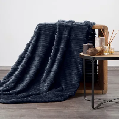 Produktbild von EUROFIRANY | Decke - Kuscheldecke - 200 x 220 cm Wohndecke - dunkelblau - kuschelig weich
