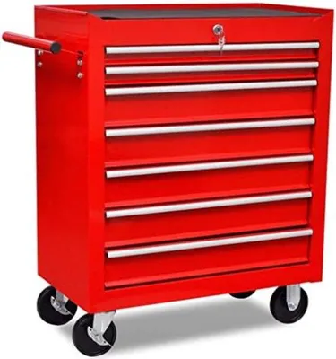 Produktbild von Famanu Werkzeugwagen mit 7 Schubladen - Rot