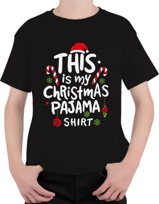 Obrázek produktu pro Tohle je moje vánoční pyžamové tričko - Vánoce Xmas Christmas Uni dětské tričko, černá, 140