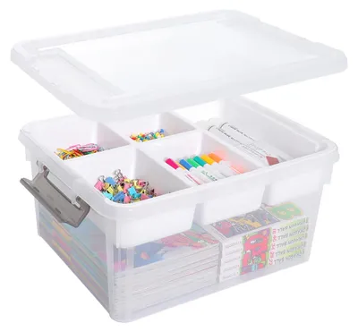 Immagine prodotto di Contenitori con coperchio - Organizer in plastica da 16 litri con vassoio removibile