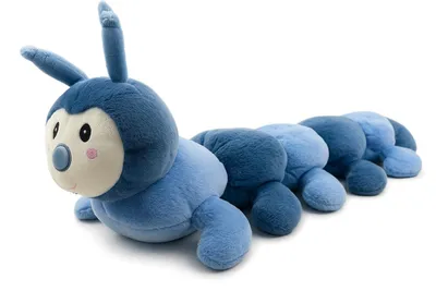 Produktbild von Kuscheltier Raupe 60 cm blau – Weiches Plüschtier, langes Stofftier