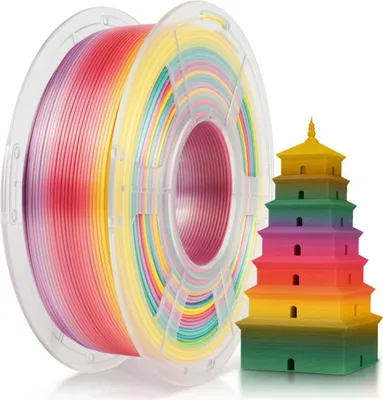 Produktbild von Sunlu Silk Pla+ Filament 1Kg / 1.75mm – Rainbow