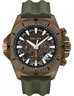 Produktbild von POLICE Herrenuhr Pewgf0054502 Quarz analog 36 mm Kunststoffgehäuse Mineralglas 5 ATM Datum