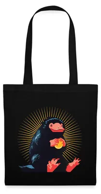 Produktbild von Spreadshirt Phantastische Tierwesen 3 Niffler Stoffbeutel, One size, Schwarz
