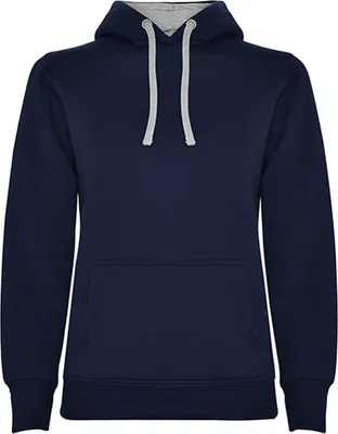Produktbild von Roly SU1068 | Damen Urban  Hooded Sweatshirt, Tailliert - Farbe: Navy Blue 55/Heather Grey 58 - Größe: S