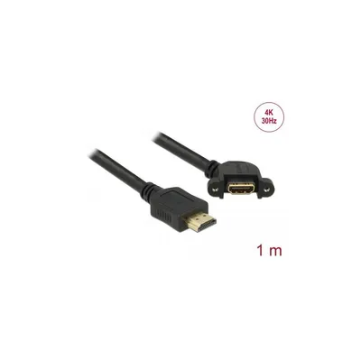 Produktbild von DELOCK HDMI Kabel Ethernet A -> A St/Bu 1.00m 110° Einbau